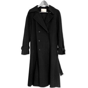 OAK + FORT Black Oversized Trench Coat Size S/P
